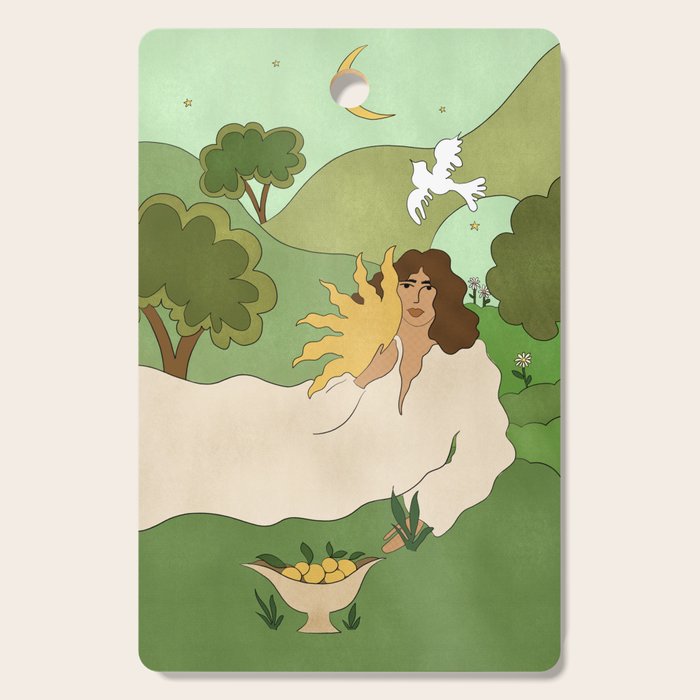 Sun in her hands Cutting Board Gallery Image 1