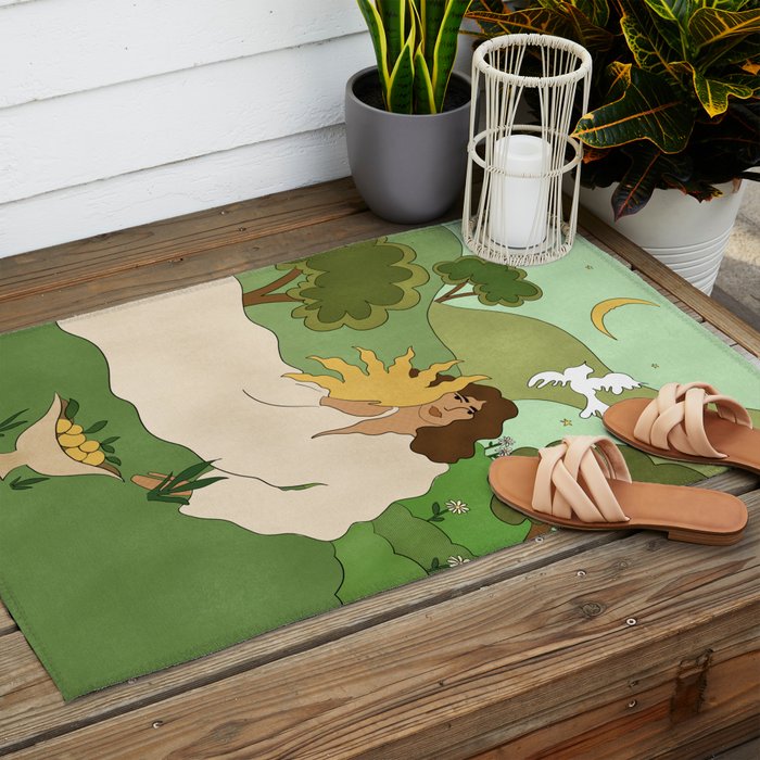 Sun in her hands Outdoor Rug Gallery Image 2