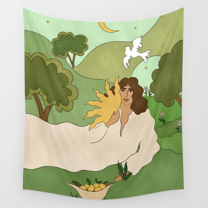 Sun in her hands Wall Tapestry Gallery Image 4