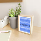 Vintage Western Desert Landscape in Night Blue Mini Art Print Gallery Image 2
