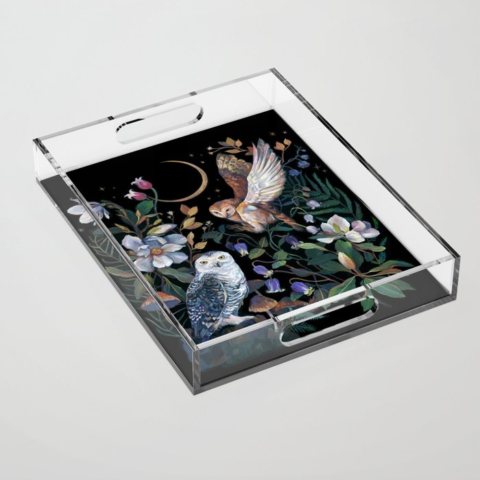 Owls Mushroom Magnolia Acrylic Tray Gallery Image 1