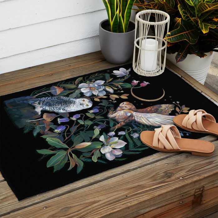 Owls Mushroom Magnolia Outdoor Rug Gallery Image 2