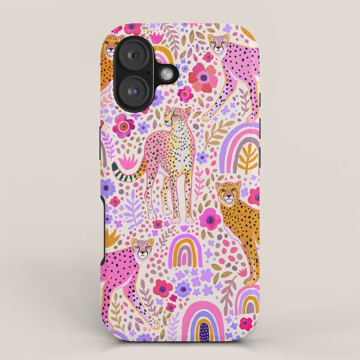 Cheetahs in a Rainbow Garden Lt. iPhone Case Gallery Image 1