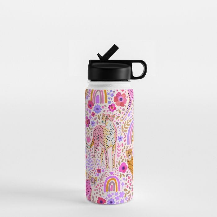 Cheetahs in a Rainbow Garden Lt. Water Bottle Gallery Image 1