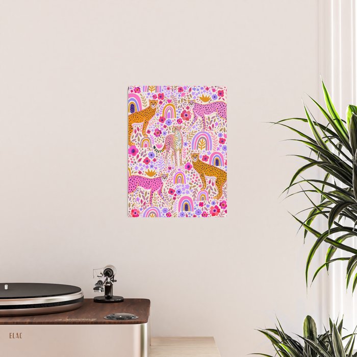 Cheetahs in a Rainbow Garden Lt. Poster Gallery Image 2