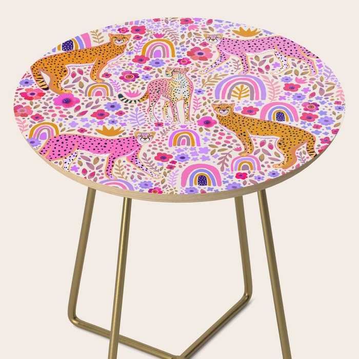 Cheetahs in a Rainbow Garden Lt. Side Table Gallery Image 2