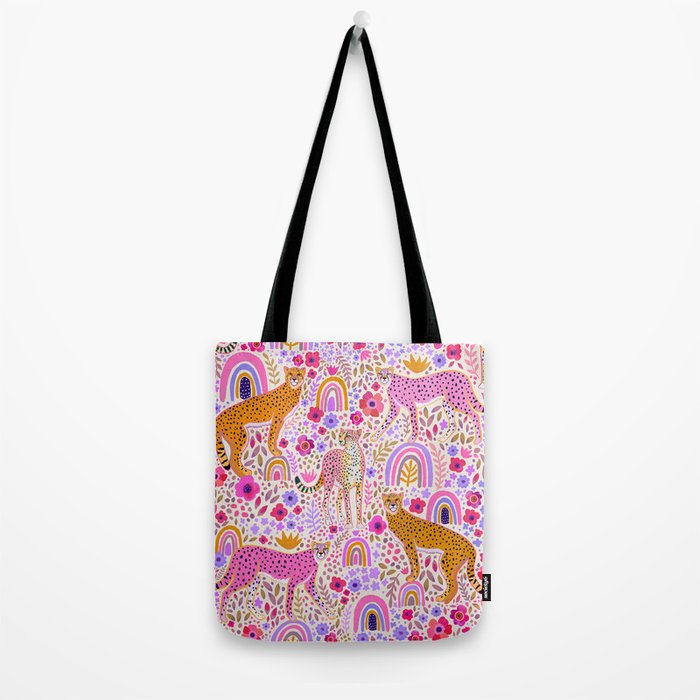 Cheetahs in a Rainbow Garden Lt. Tote Bag Gallery Image 2