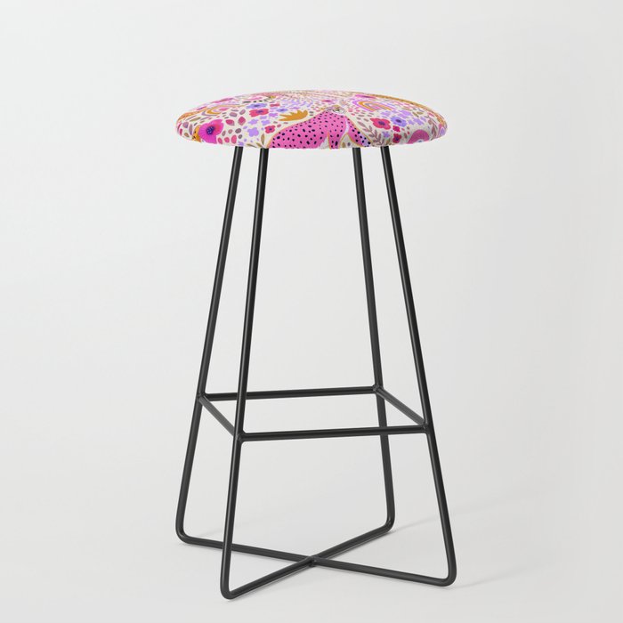 Cheetahs in a Rainbow Garden Lt. Stool Gallery Image 1