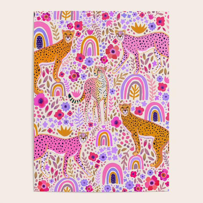 Cheetahs in a Rainbow Garden Lt. Poster Gallery Image 4