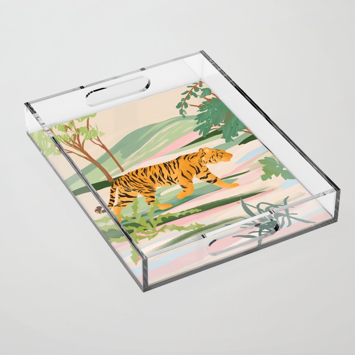 Walking Tiger Acrylic Tray Gallery Image 1