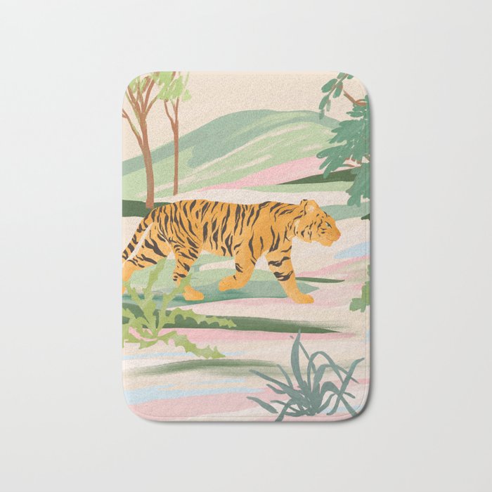Walking Tiger Bath Mat Gallery Image 1