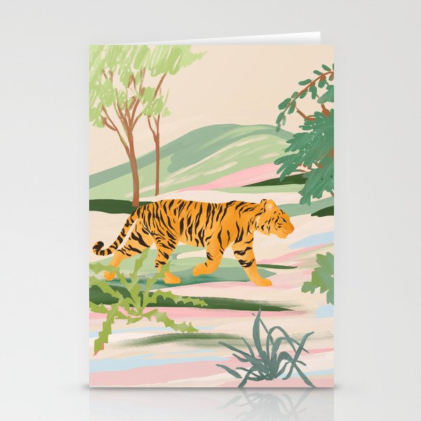 Walking Tiger Stationery Card Gallery Image 1