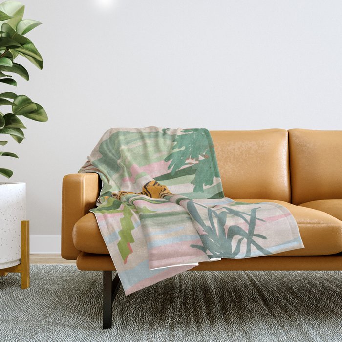 Walking Tiger Throw Blanket Gallery Image 1