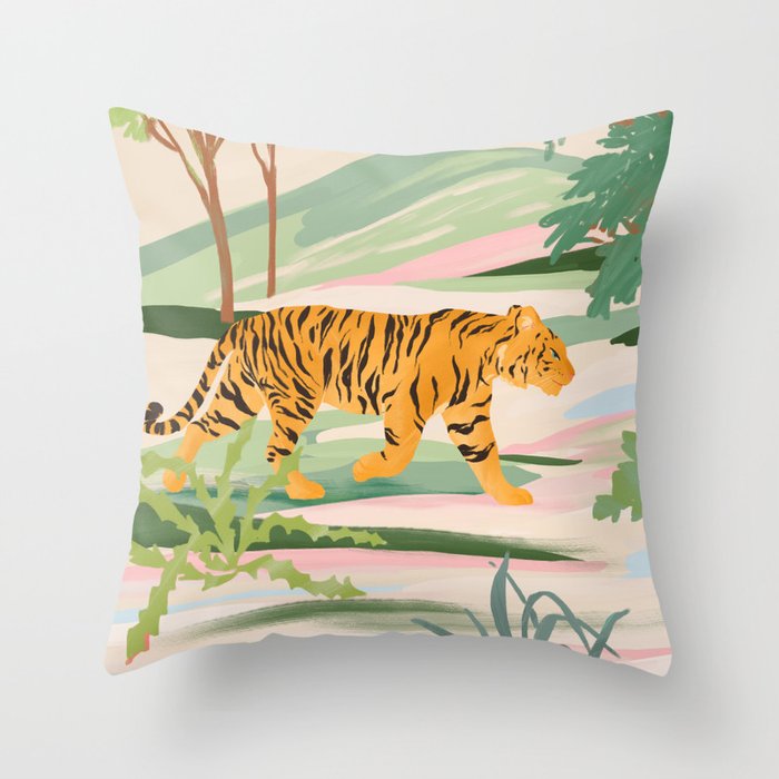 Walking Tiger Throw Pillow Gallery Image 6