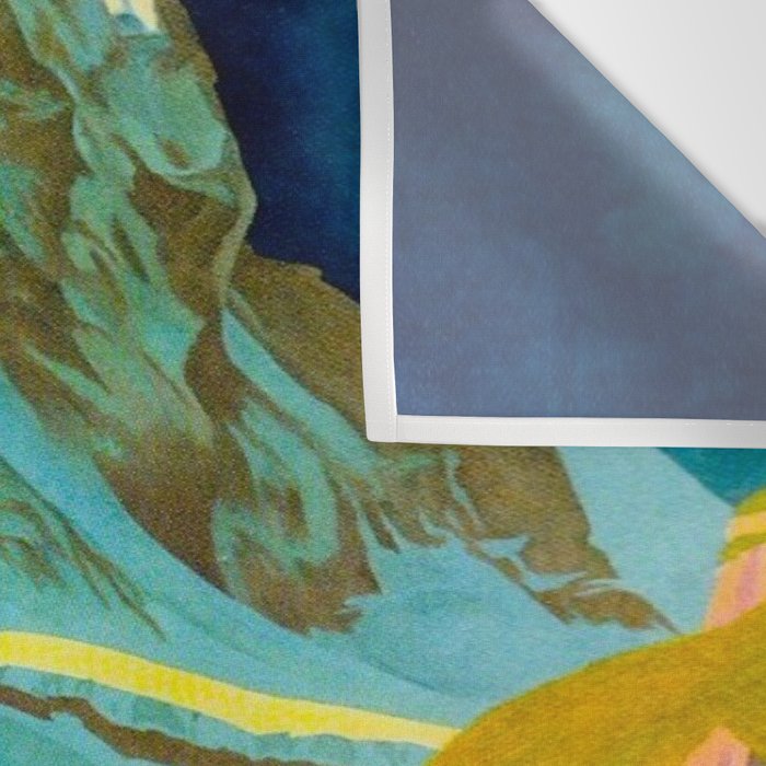 Zermatt Switzerland Vintage Mid Century Modern Travel Poster Wall Tapestry Gallery Image 3