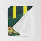 Zermatt Switzerland Vintage Mid Century Modern Travel Poster Throw Blanket Gallery Image 3