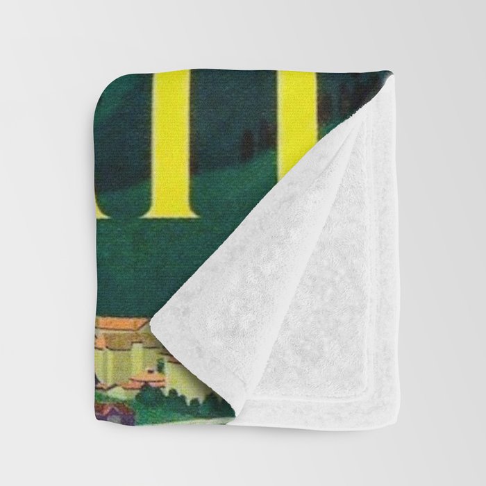 Zermatt Switzerland Vintage Mid Century Modern Travel Poster Throw Blanket Gallery Image 3