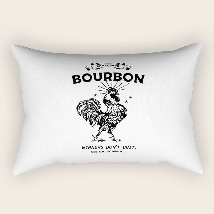 Early Bird Bourbon: Winners Don't Quit Rectangular Pillow Gallery Image 2