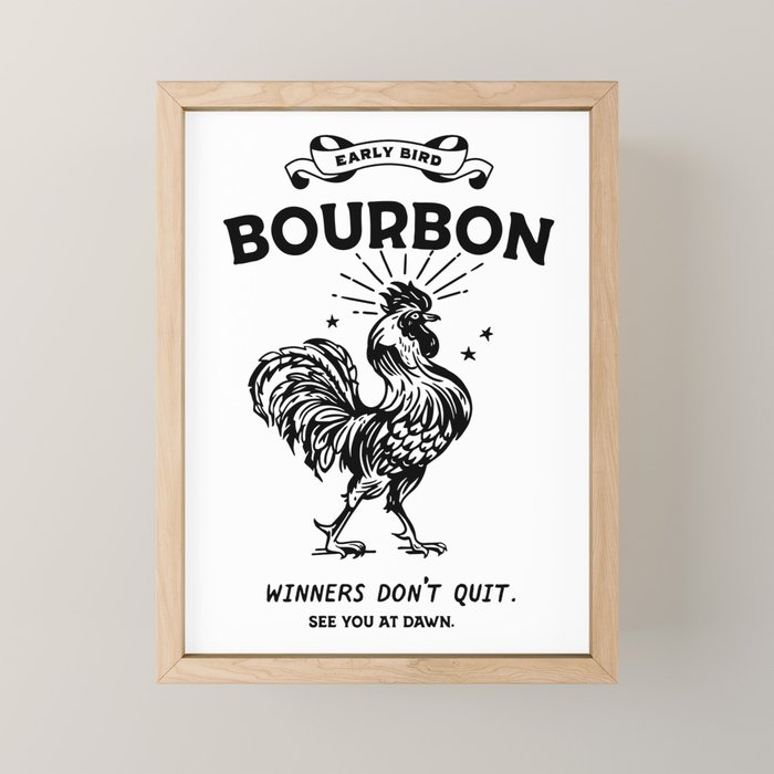 Early Bird Bourbon: Winners Don't Quit Mini Art Print Gallery Image 1
