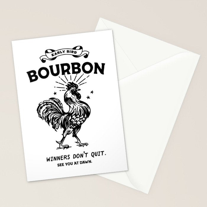 Early Bird Bourbon: Winners Don't Quit Stationery Card Gallery Image 2