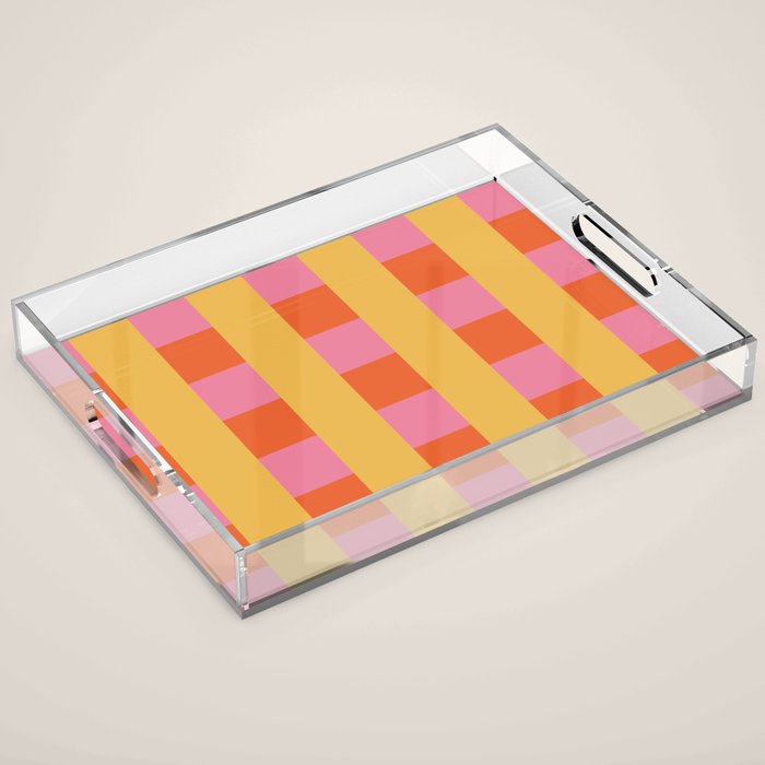 Playful Stripes in Bold Harmony Acrylic Tray Gallery Image 1