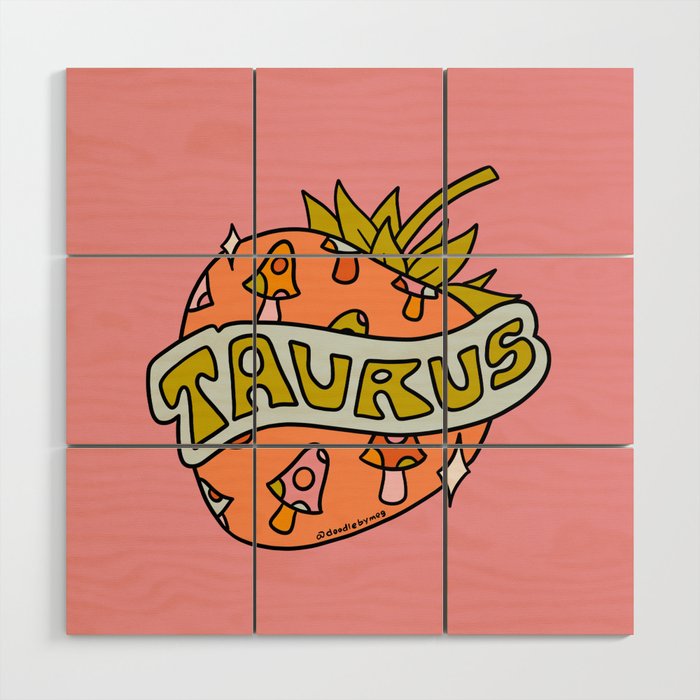Taurus Strawberry Wood Wall Art Gallery Image 1