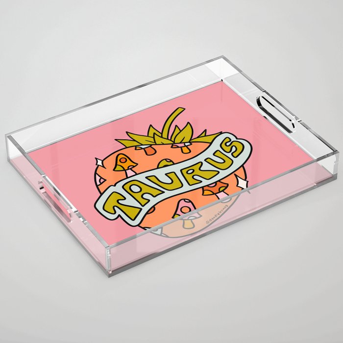Taurus Strawberry Acrylic Tray Gallery Image 1