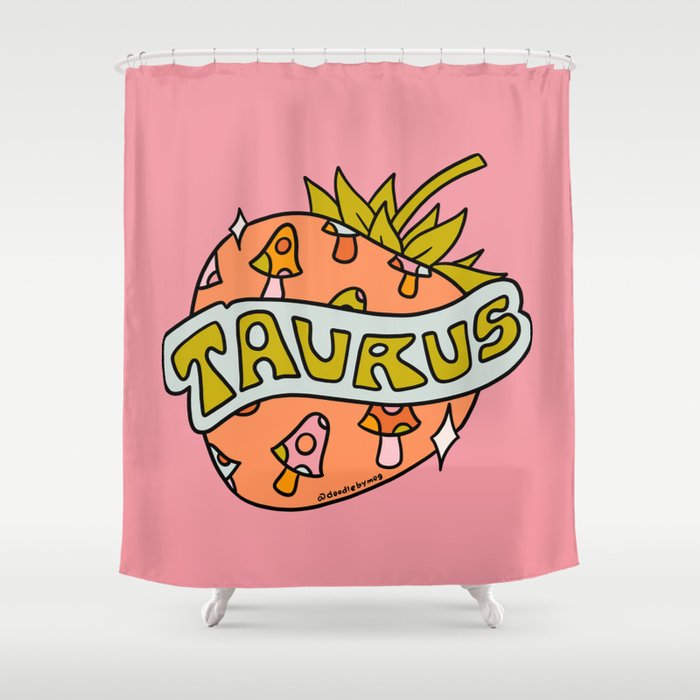 Taurus Strawberry Shower Curtain Gallery Image 1