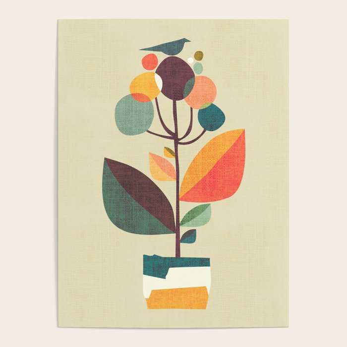 Potted plant with a bird Poster Gallery Image 4