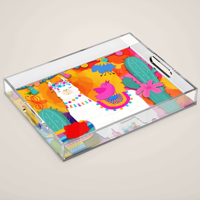 Fiesta Llama Acrylic Tray Gallery Image 1