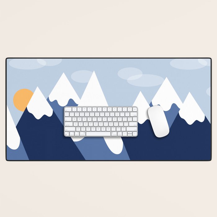 Dawn in the snowy mountains Desk Mat Gallery Image 1