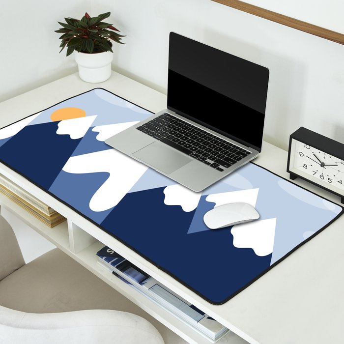 Dawn in the snowy mountains Desk Mat Gallery Image 2