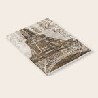 Vintage Paris eiffel tower illustration Notebook Gallery Image 2