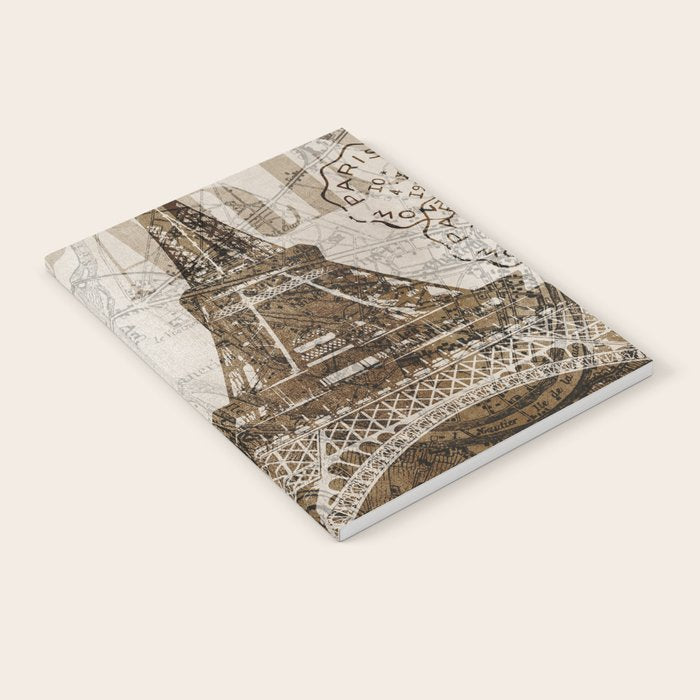 Vintage Paris eiffel tower illustration Notebook Gallery Image 2