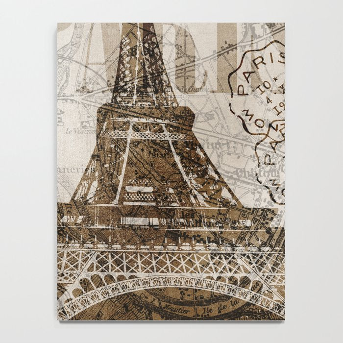 Vintage Paris eiffel tower illustration Notebook Gallery Image 4
