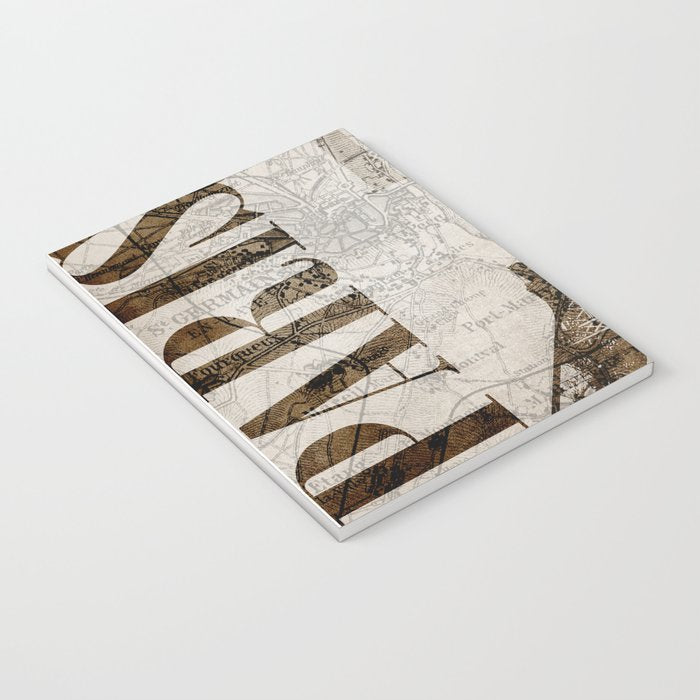 Vintage Paris eiffel tower illustration Notebook Gallery Image 3