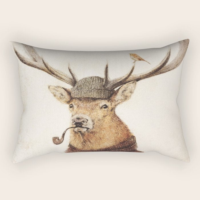 Thinking Wild Rectangular Pillow Gallery Image 1