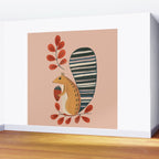 Squirrel in a Pink Autumn Wall Mural Gallery Image 2