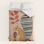 Squirrel in a Pink Autumn Duvet Cover Gallery Image 6