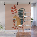 Squirrel in a Pink Autumn Wall Mural Gallery Image 1