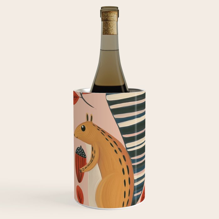 Squirrel in a Pink Autumn Wine Chiller Gallery Image 1