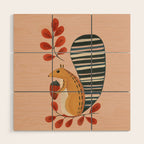 Squirrel in a Pink Autumn Wood Wall Art Gallery Image 1