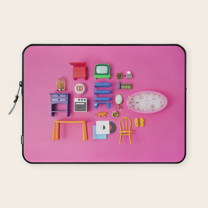 Dollhouse inventory / pink Laptop Sleeve Gallery Image 1