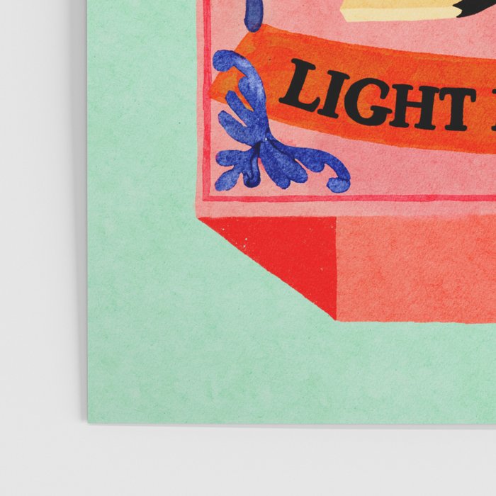 Come on Baby Light my Fire Vintage Matchbox Green Palette Poster Gallery Image 3