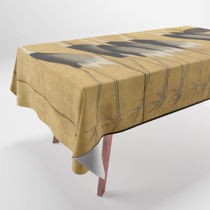 Red Crowned Cranes Vintage Japanese Nature Art Tablecloth Gallery Image 1