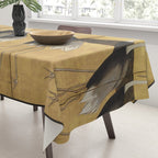 Red Crowned Cranes Vintage Japanese Nature Art Tablecloth Gallery Image 3