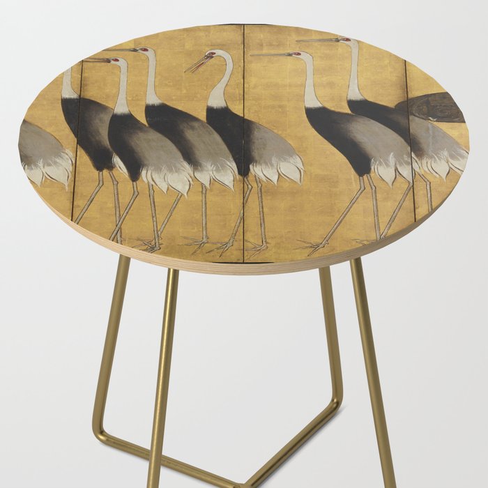 Red Crowned Cranes Vintage Japanese Nature Art Side Table Gallery Image 2