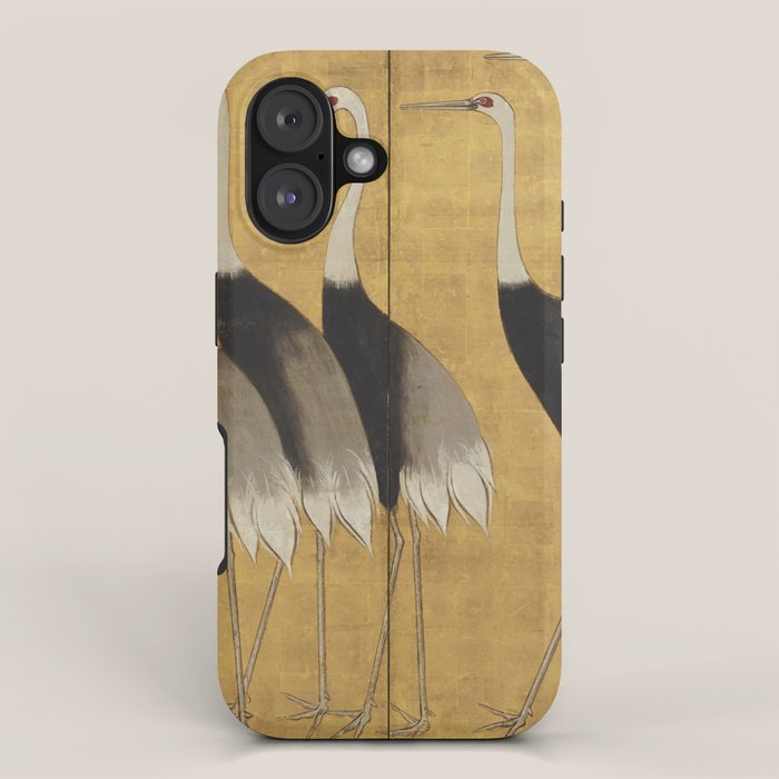 Red Crowned Cranes Vintage Japanese Nature Art iPhone Case Gallery Image 1