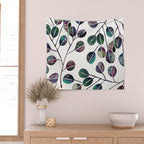 Silver Dollar Eucalyptus - Deep Cool Palette Wall Tapestry Gallery Image 2