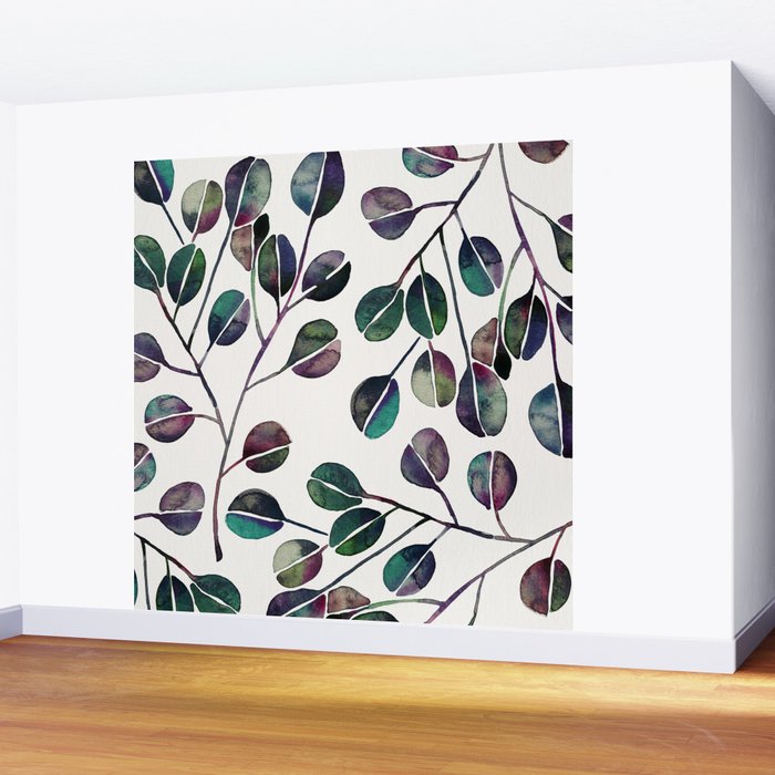 Silver Dollar Eucalyptus - Deep Cool Palette Wall Mural Gallery Image 2